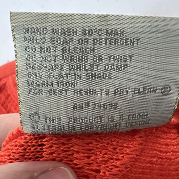 Coogi Australia Orange Sleeveless Sweater Dress Long 100% Mercerised Cotton SZ S - Picture 10 of 13